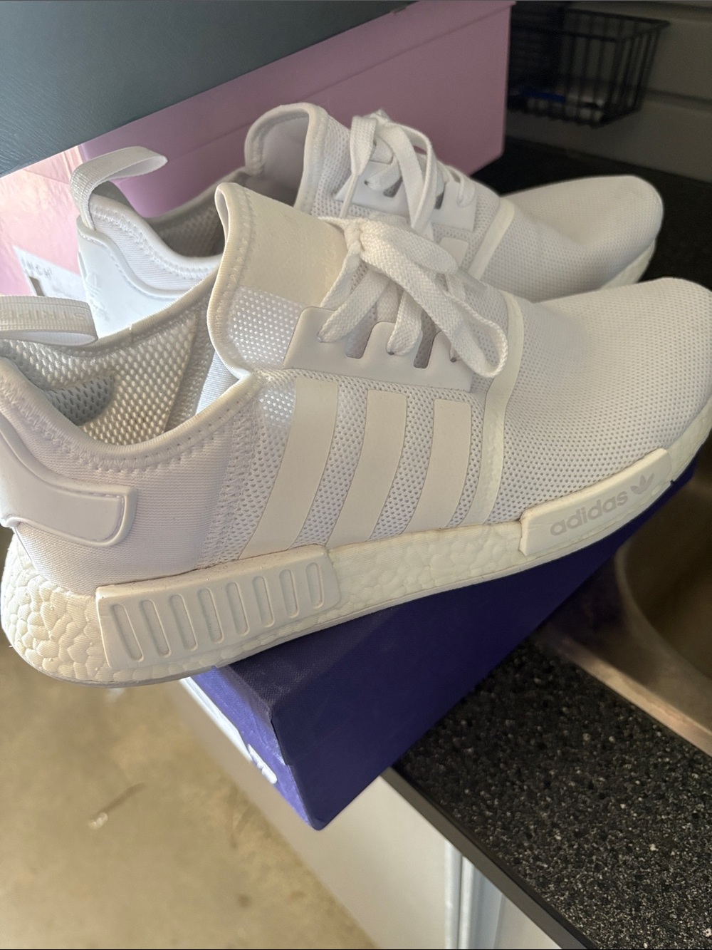 adidas White Mesh NMD Runners